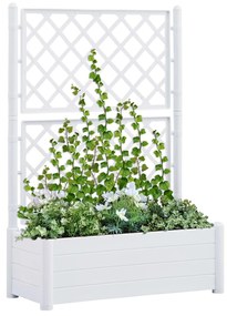 Záhradný kvetináč s mriežkou 100x43x142 cm PP biely