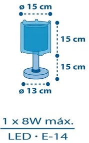 Dalber 41341N - LED detská lampička PLANETS 1xG4/4W/230V modrá