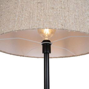 Moderná stojaca lampa čierna s béžovým buklé tienidlom 50 cm - Simplo