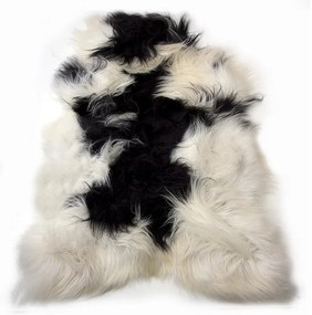 Bielo-čierna ovčej kože z Islandskej ovce Iceland - 115 * 75 * 5cm