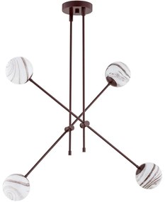 Argon 1842 - Luster na tyči ABSOS 4xE14/7W/230V alabaster hnedá