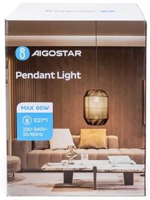 Aigostar - Luster na lanku 1xE27/60W/230V čierna