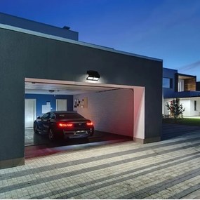 LED Solárne nástenné svietidlo so senzorom LED/7W/3,7V 4000K IP65 4000 mAh čierna