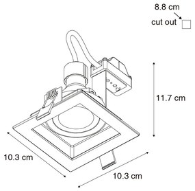 Sada 6 ks Moderné zápustné bodové svietidlo biele nastaviteľné - Carree