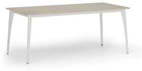 Rokovací stôl PRIMO OMEGA, 1800 x 900 mm, biela podnož, dub prírodný