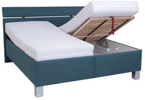 Čalúnená posteľ s úložným priestorom bez matraca ALIS 160x200 cm petrolejová