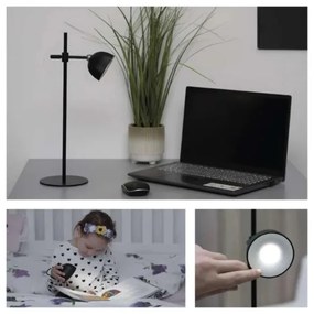 LED Stmievateľná nabíjacia stolná lampa magnetická 4v1 LED/4,2W/3,7V 4000K čierna