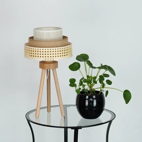 Brilagi - Stolná lampa CEDAR LUNETA 1xE27/15W/230V ratan/hnedá/krémová
