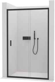 CERANO - Sprchové posuvné dvere Varone LINE Ľ/P - čierna matná, transparentné sklo - 90x195 cm, CER-CER-478081