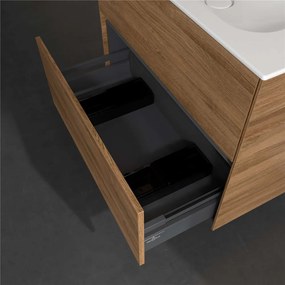 VILLEROY &amp; BOCH Collaro závesná skrinka pod umývadlo, 2 zásuvky, s LED osvetlením, 796 x 498 x 603 mm, Oak Kansas, C138B0RH