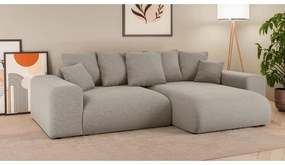 Béžová rozkladacia rohová pohovka s úložným priestorom (variabilný roh) Luma – Ropez