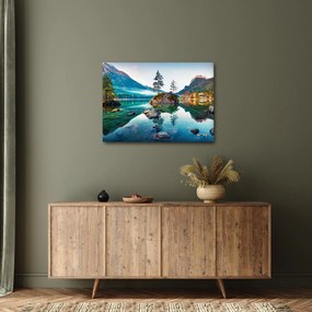 Obraz - Jazero Hintersee, Bavorské Alpy, Rakúsko (70x50 cm)