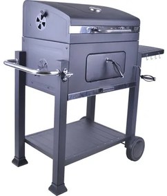 Gril na drevené uhlie Montreal 117,5x66x107,5 cm oceľ čierny