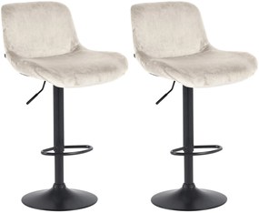 Design-Shop 2x Barová stoličkaSolon - zamat, čierny rám - krémová