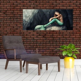 Obraz - Morská panna na skale (120x50 cm)