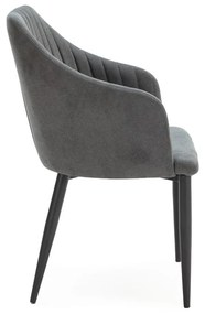 Tmavosivé čalúnené jedálenské kreslá v súprave 2 ks Nadi – Marckeric