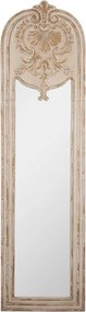 Béžové antik nástenné zrkadlo s ornamentami Gital - 48*4*180 cm