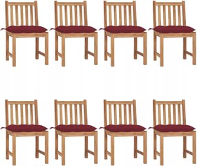 vidaXL Záhradné stoličky 8 ks s podložkami tíkový masív