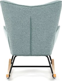 Hojdacie kreslo FABIAN — kov, masív, látka, modrá