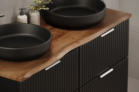 Koupelnová sestava Casad Nature Magic s deskou, umyvadlem, skříňkami a zrcadlem 60 cm černá