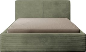 Posteľ Inez 180x200 cm, olivovo zelená štruktúrovaná látka