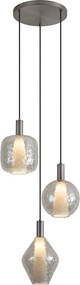 Dizajnová závesná lampa Gun Metal 3-svetelná - Ard
