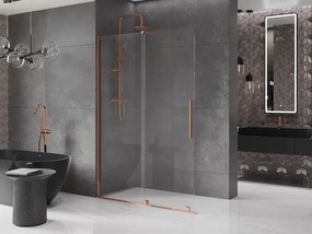 Mexen Velar, posuvné dvere do otvoru typ Walk-In 150 cm, 8mm číre sklo, ružové zlato, 871-150-000-03-60