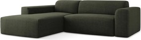 Zelená rohová pohovka (ľavý roh/s leňoškou) Keli – Makamii