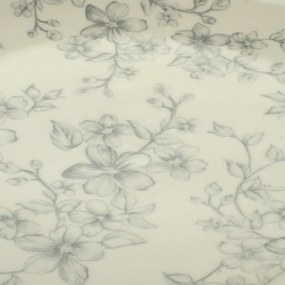 Súprava 6 plytkých tanierov Nežné kvety 26 cm, sivá