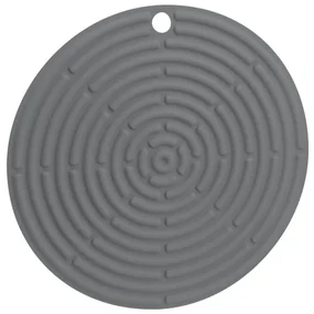Erga Basic, okrúhla silikónová kuchynská podložka 204x204x3 mm, šedá, ERG-03748