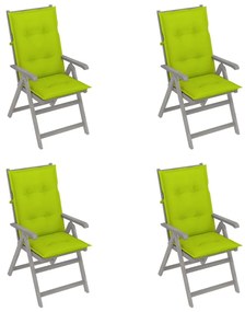 Záhradné sklápacie stoličky 4 ks s podložkami akáciový masív 3065403