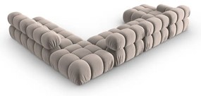 Svetlohnedá zamatová modulárna rohová pohovka (pravý roh/do tvaru "U") Bellis – Micadoni