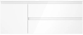 Mexen Orio, kúpeľňová skrinka 120 cm s pravým umývadlom Vela, 2S, 1D, biela lesklá, 91A13-12047-3-BBFFF00-W23P00