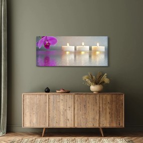 Obraz sviečok na vode (120x50 cm)