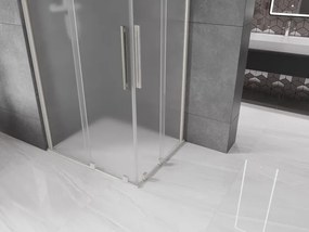 Mexen Velar Duo, sprchový kút s posuvnými dverami 90 x 80 cm, 8mm sklo námraza, brúsená oceľ, 871-090-080-32-97
