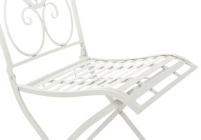 Kovová skladacia stolička Sibell (SET 2 ks) - Biela