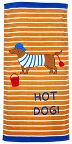 Oranžová bavlnená plážová osuška 76x160 cm Hot Dog – Catherine Lansfield