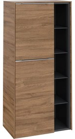 VILLEROY &amp; BOCH Subway 3.0 závesná prostredná skrinka, 2 dvierka + 1 priehradka, pánty vľavo, 574 x 362 x 1200 mm, Oak Kansas, C59800RH