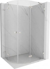 Mexen Lunar, pravý polkruhový sprchový kút 90 x 80 cm, 8mm číre sklo, oceľový profil, 833-090P-080L-97-00