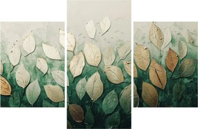 Obraz - Zlato-zelené listy (90x60 cm)