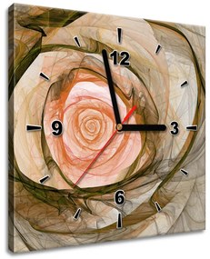 Gario Obraz s hodinami Nádherná ruža fraktál Rozmery: 30 x 30 cm