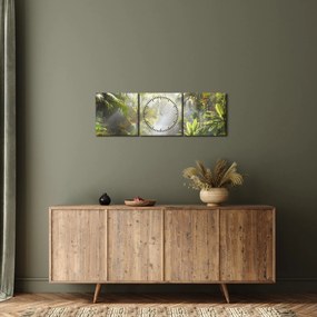 Obraz - Tropický dažďový prales (s hodinami) (90x30 cm)