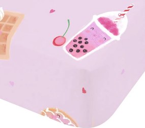 Ružová napínacia detská plachta na jednolôžko 90x190 cm Sweet Treats – Catherine Lansfield
