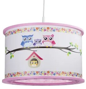 Elobra Owl family - pendant pink 131183