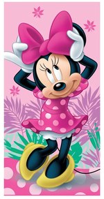 Ružová bavlnená detská osuška 70x140 cm Minnie "Pink" – Jerry Fabrics