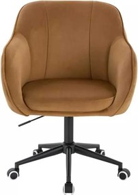 LuxuryForm DESIGN Stolička AVOLA VELUR na čiernej podstave s kolieskami - medová