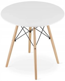 Jedálenská zostava TODI 80cm okrúhly stolový set biely+ 4 stoličky MARK biele