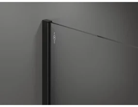 Mexen Kioto sprchová zástena 80x200 cm 8 mm, čierny profil, sklo efekt námrázy, 800-080-101-70-30
