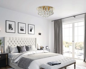 Toolight - Krištáľové závesné svietidlo G9 3x40W APP1038-C, zlatá, OSW-06821