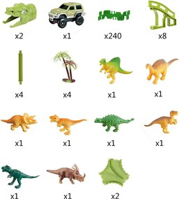 LEAN Toys Obrovské figúrky autíčok na dinosaurích dráhach